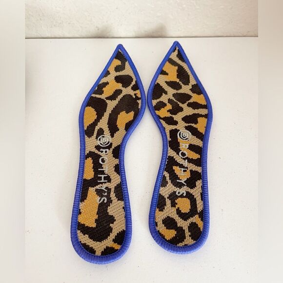 Rothy's The Point Big Cat Leopard Printed Fabric Pointy Toe Ballet Flats 9 - Picture 5 of 11
